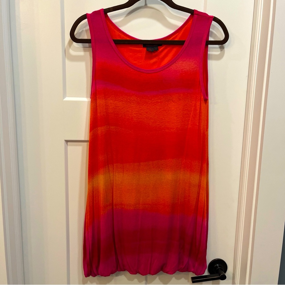 Simon Chang‎ Women’s Size Small Sleeveless Bubble Hem Dress Pink And Orange